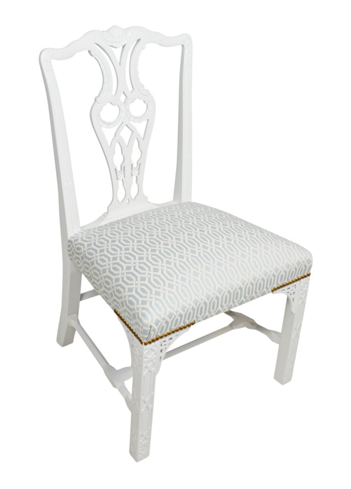 Set of Six Chinese Chippendale Style Dining Chairs