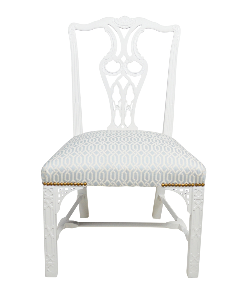 Set of Six Chinese Chippendale Style Dining Chairs