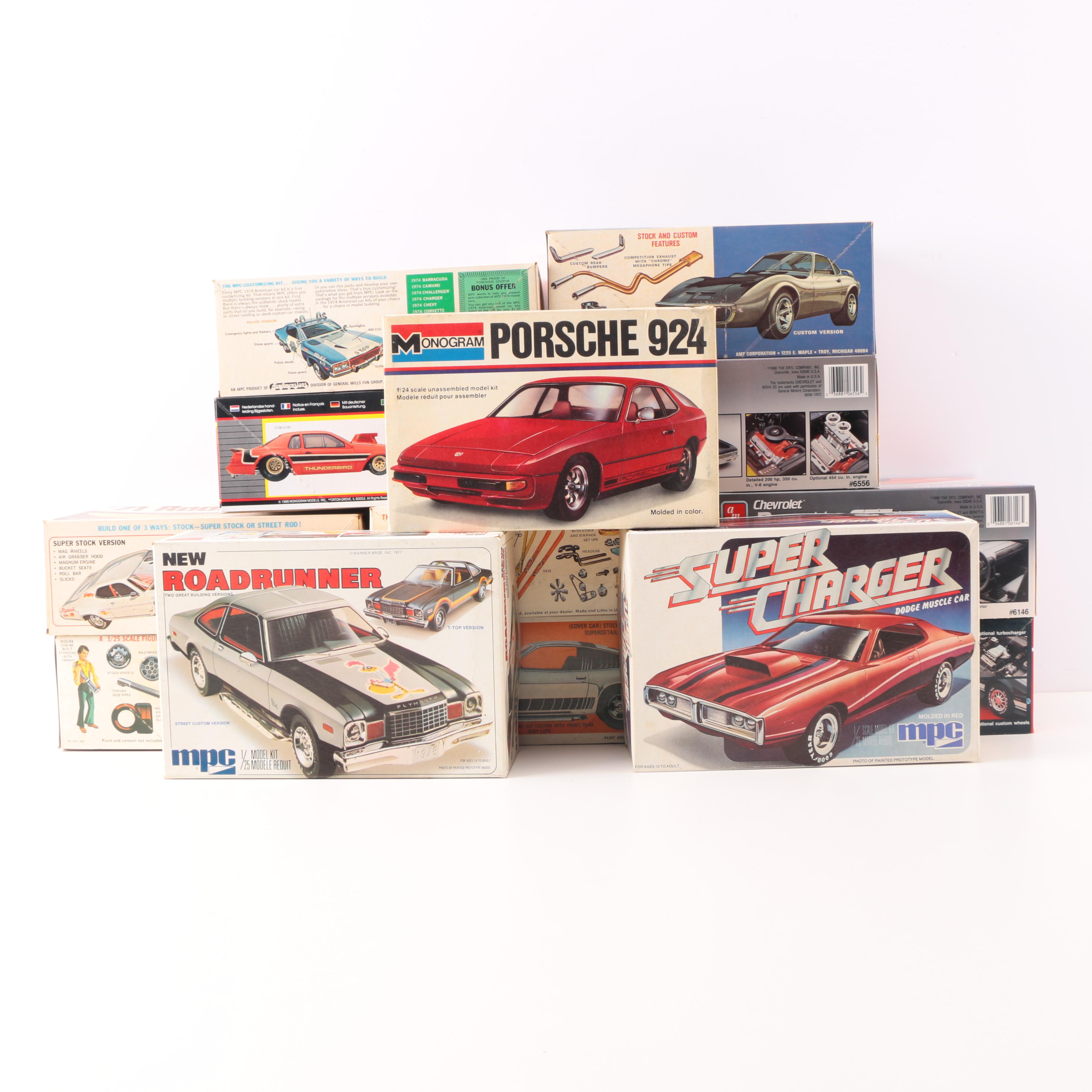 Collection of 1970s and 1980s Model Car Kits including MPC