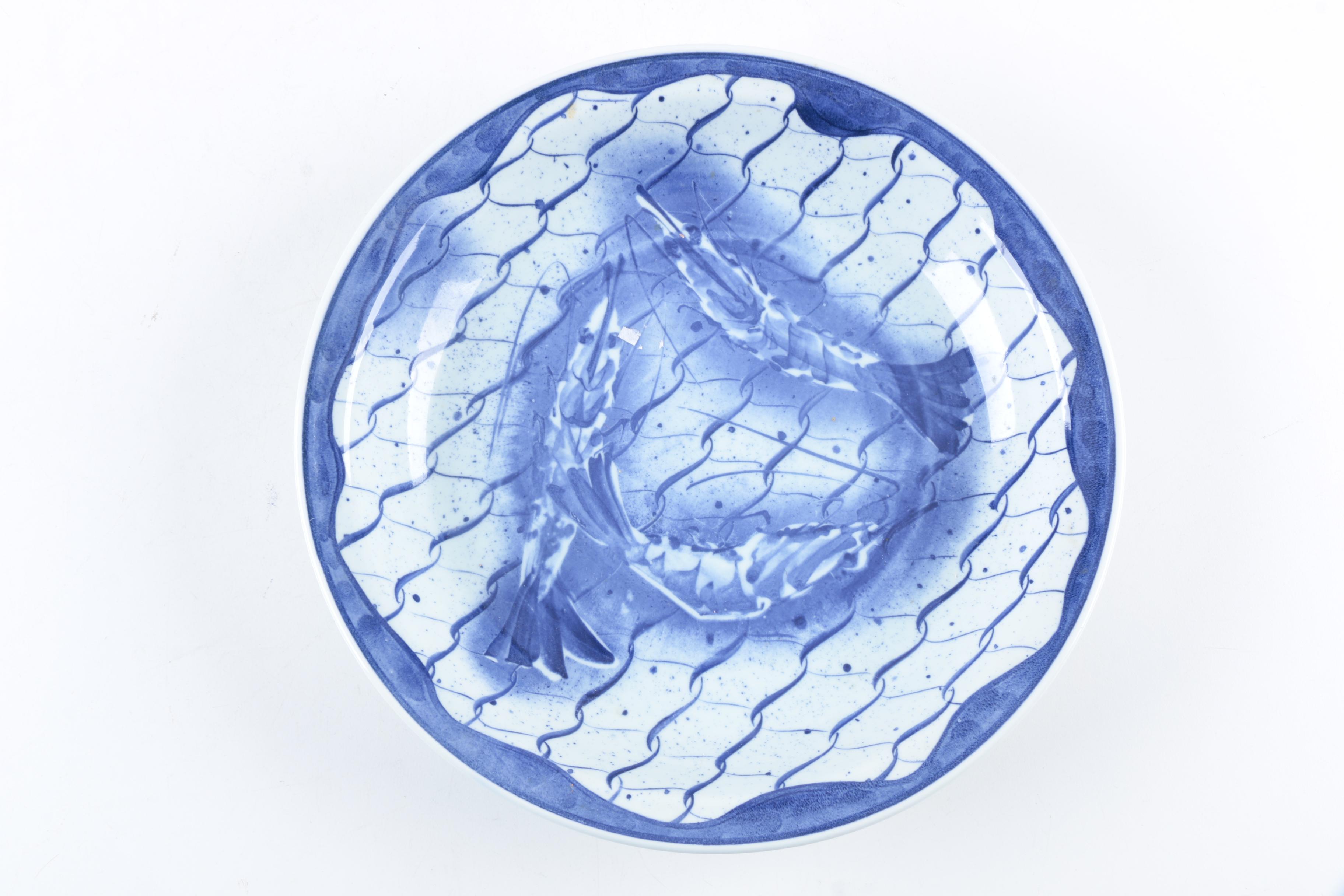 Chinese Blue and White Hand-Painted Porcelain Dishes