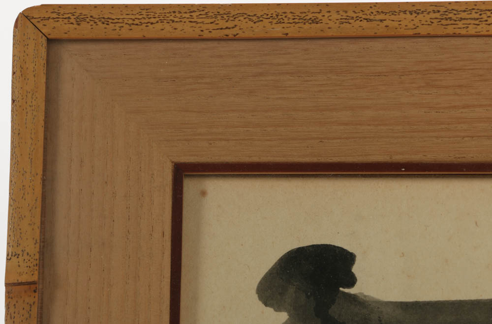 Hisayuki Uyeda Original Signed Japanese Ink Drawing "Nara Temple"