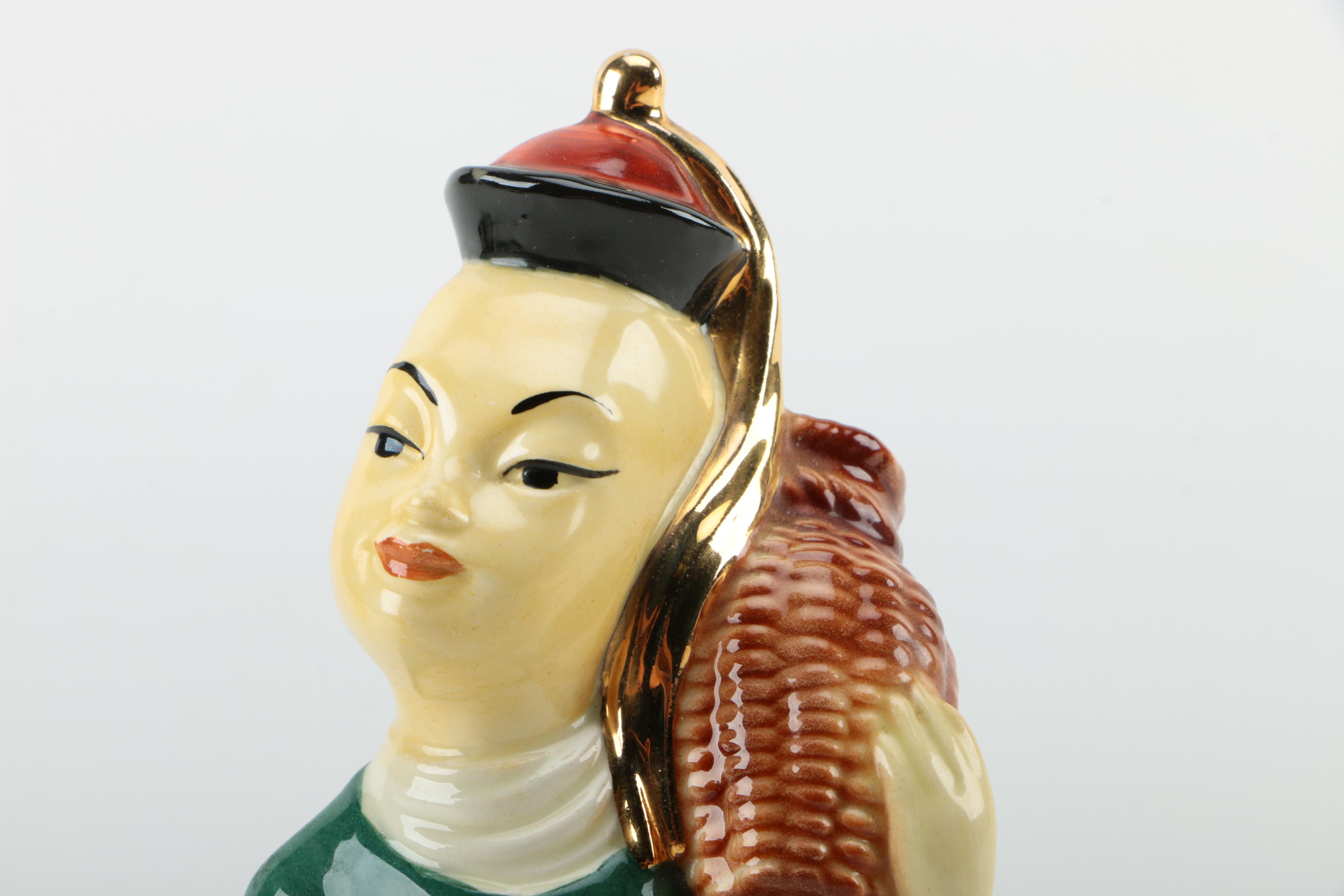 Will-George Chinese Inspired  Ceramic Figurine Planter