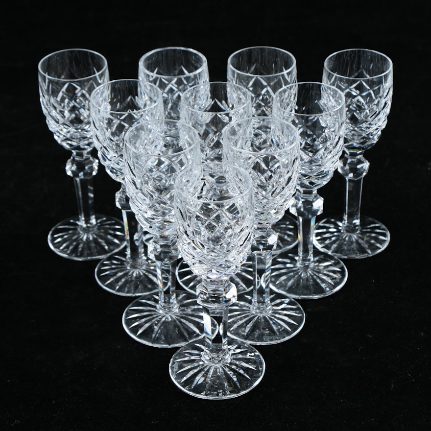 Set of Ten Waterford "Powerscourt" Crystal Cordial Glasses