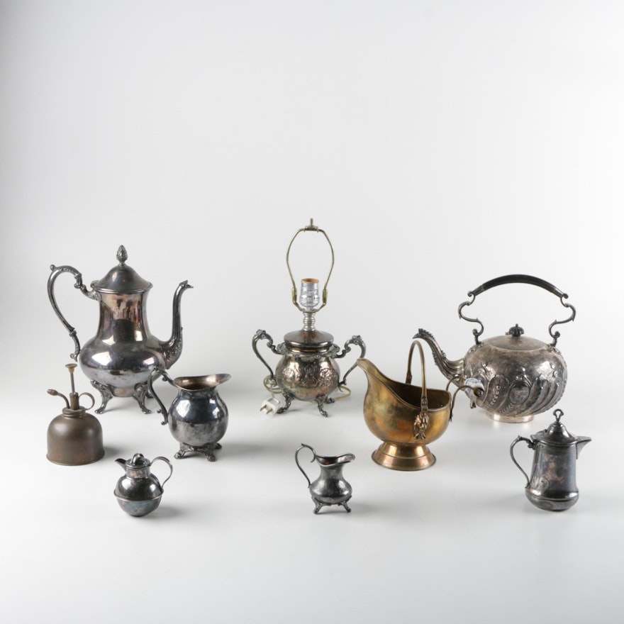 Assorted Silver Plate and Metalware Tableware and Household Items