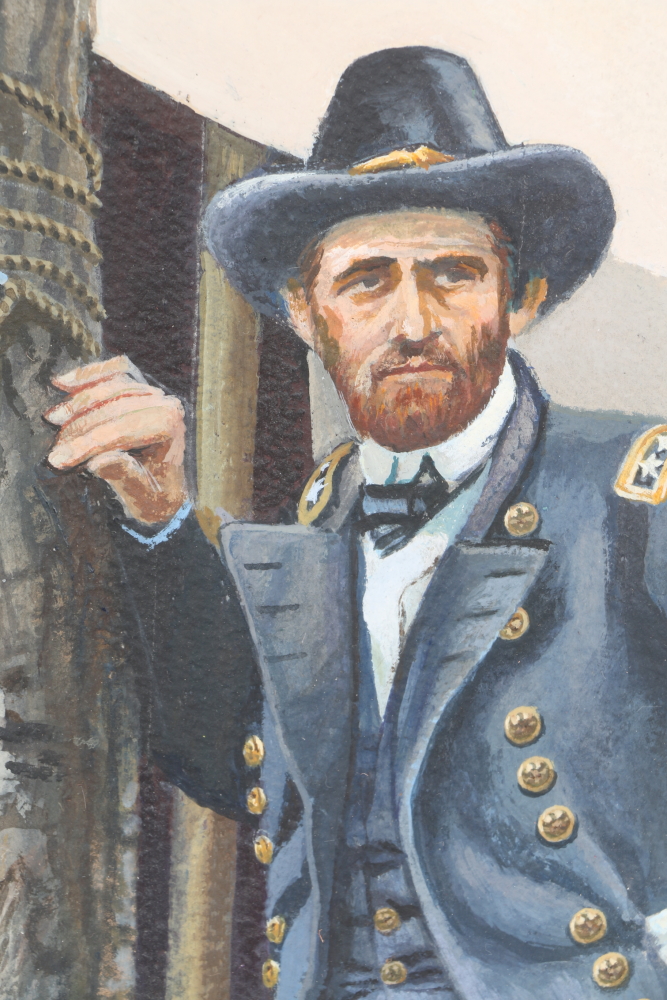Richard Guy Acrylic Painting on Paper of Ulysses S. Grant