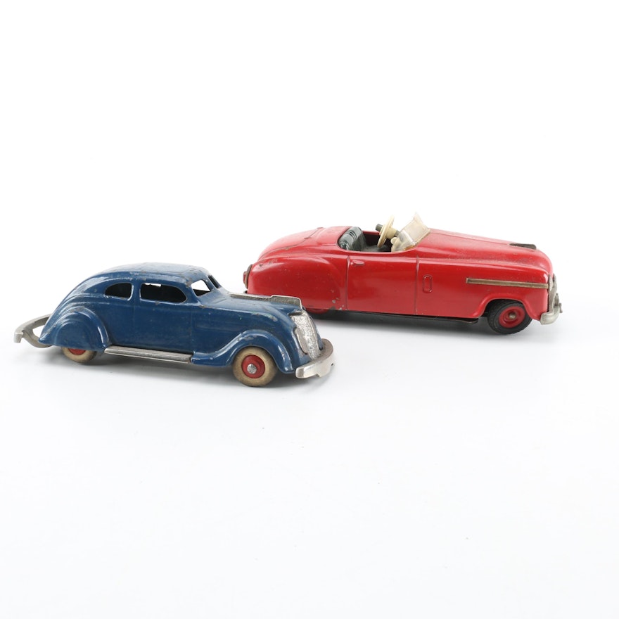 Pair of 1950s Metal Cars