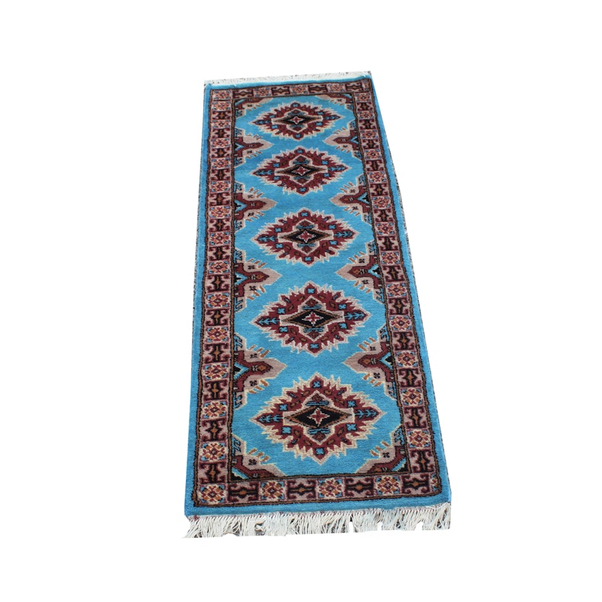 Contemporary Hand-Knotted Bokhara Carpet Runner