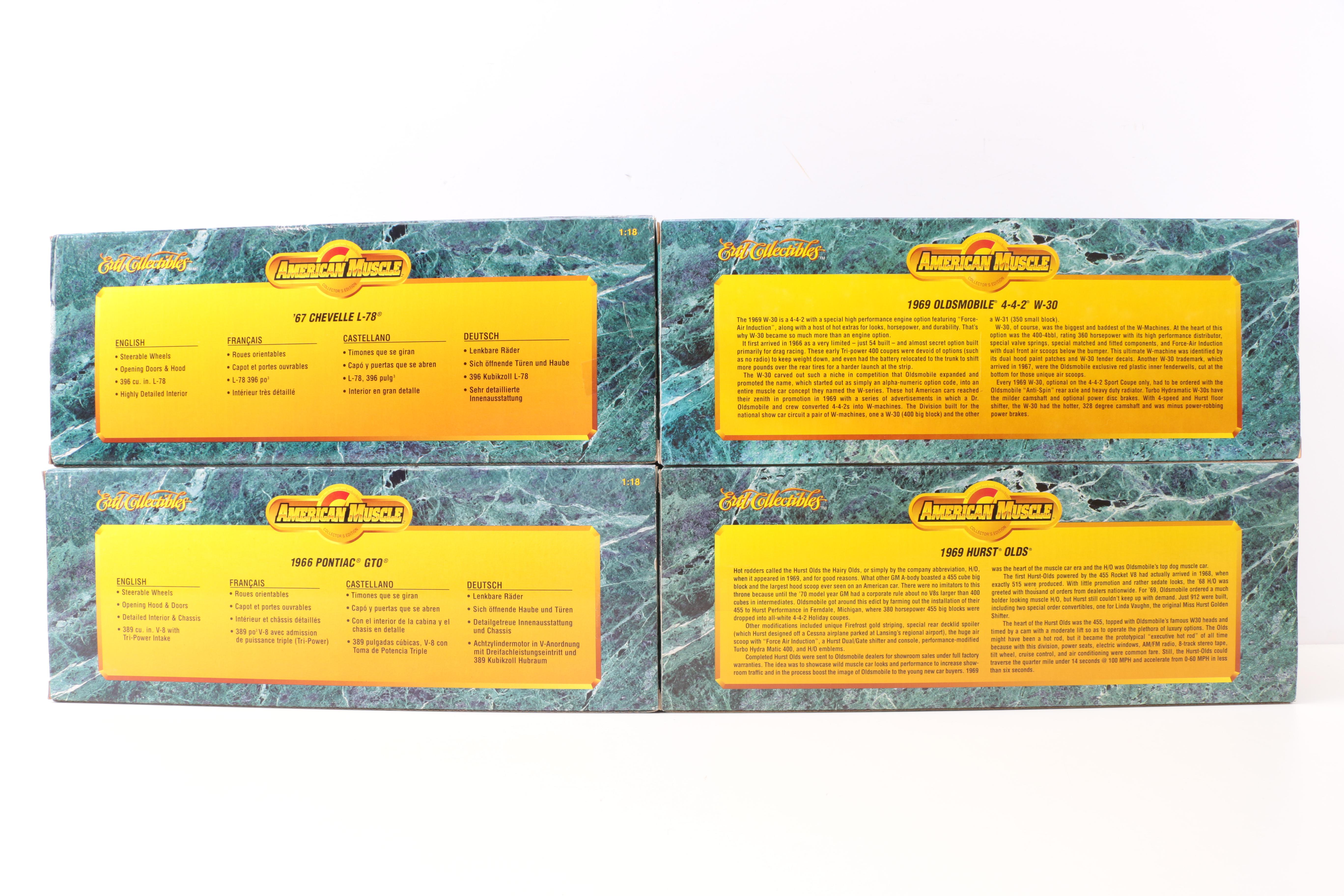 Collection of ERTL Collectibles "American Muscle" Die Cast Metal Cars