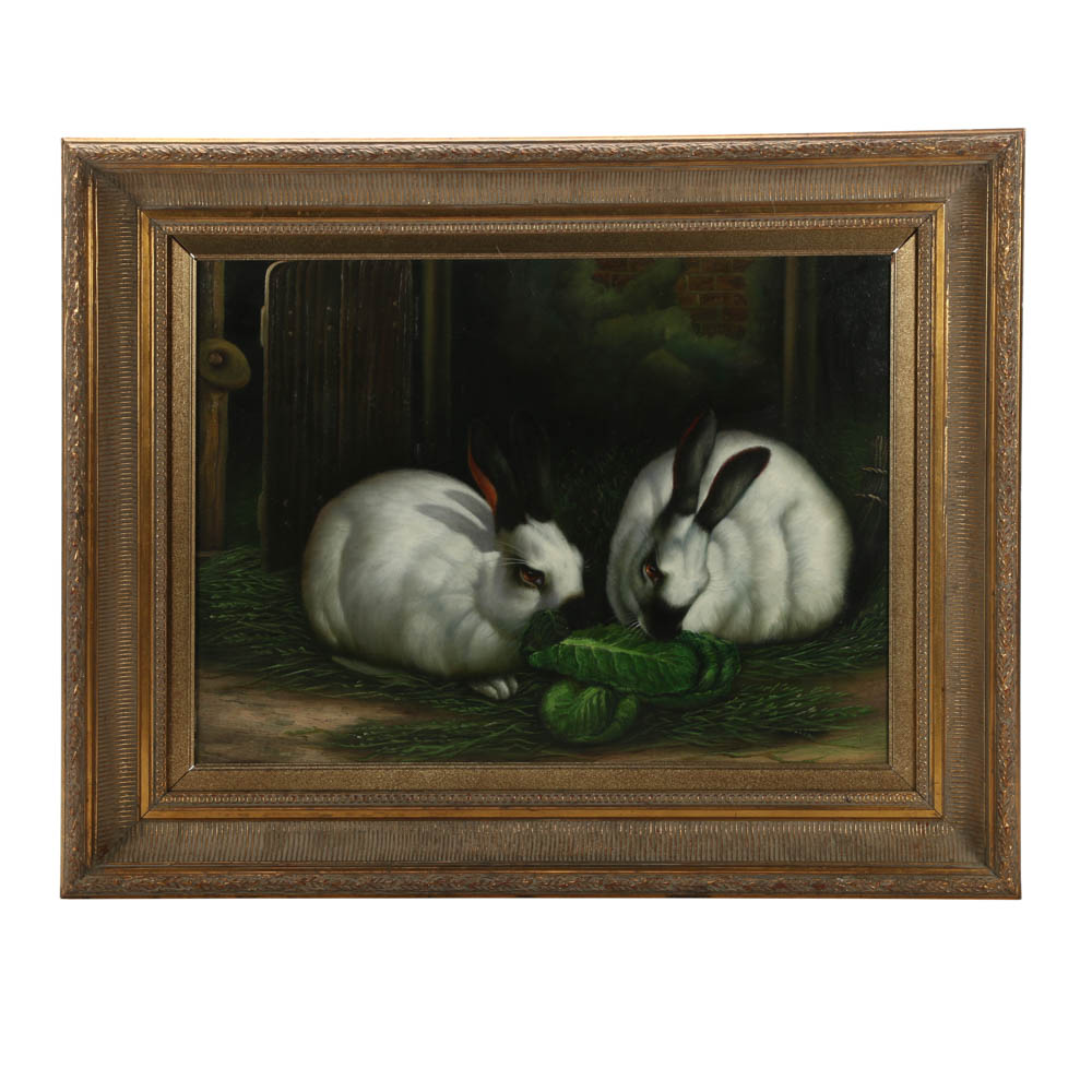 Borofsy Oil Painting of Rabbits