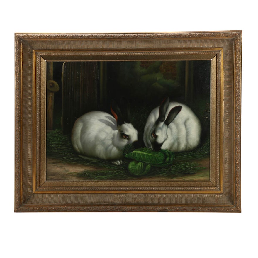 Borofsy Oil Painting of Rabbits