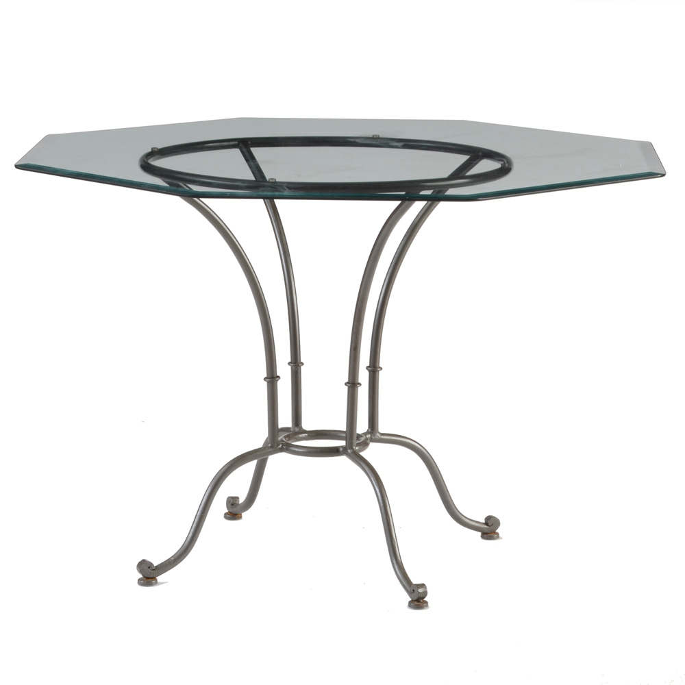 Octagonal Glass Top Dining Table
