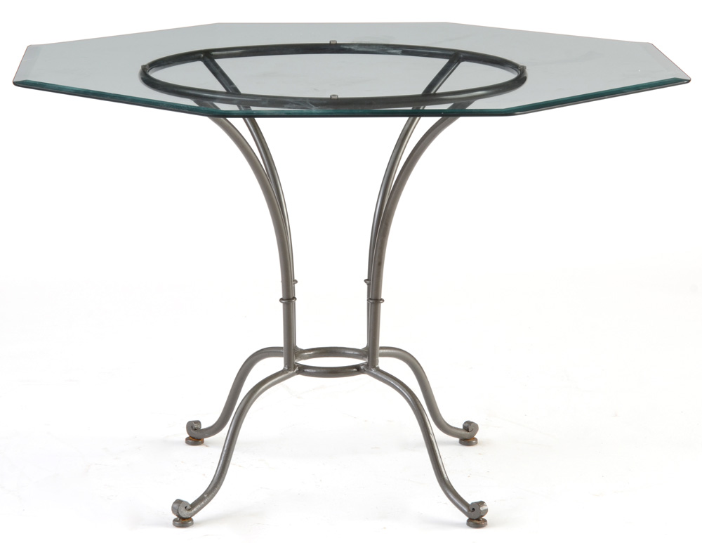 Octagonal Glass Top Dining Table