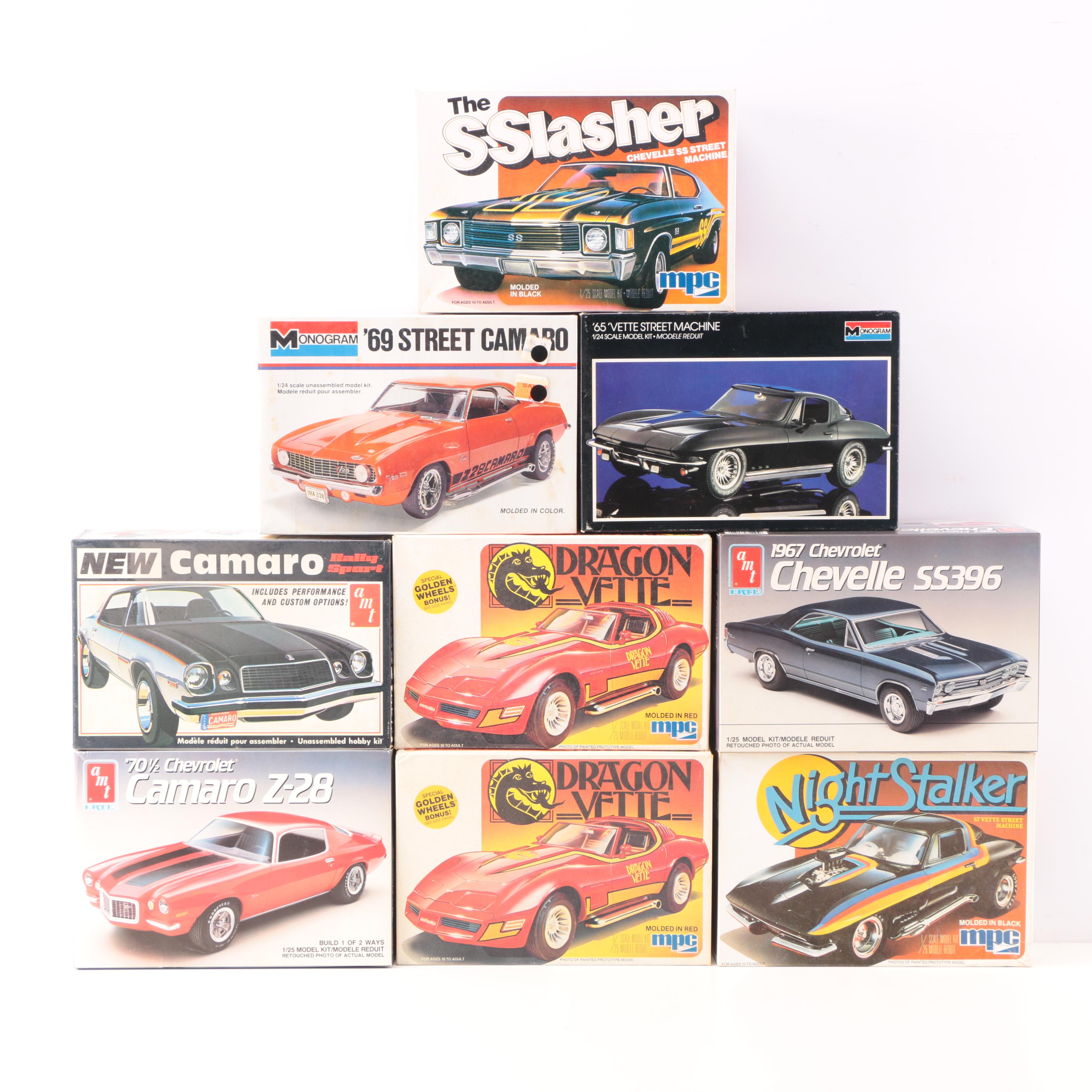 Collection of 1960s and 1970s Chevrolet Model Kits