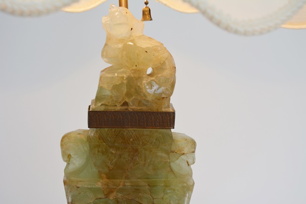 Chinese Carved Quartz Table Lamp