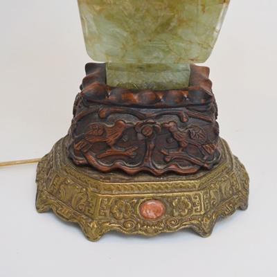 Chinese Carved Quartz Table Lamp