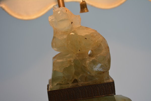 Chinese Carved Quartz Table Lamp