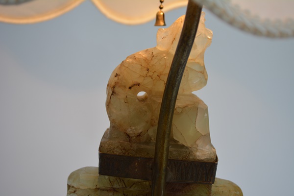 Chinese Carved Quartz Table Lamp
