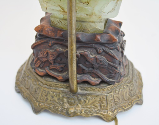 Chinese Carved Quartz Table Lamp
