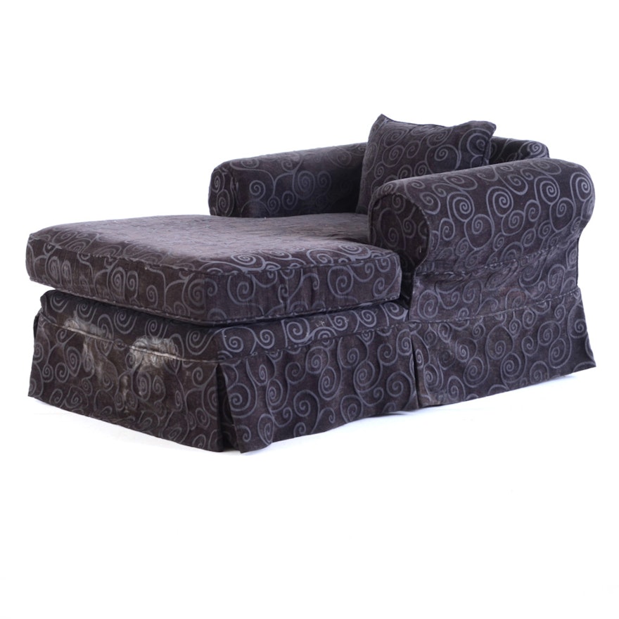 Black Slipcovered Chaise Lounge