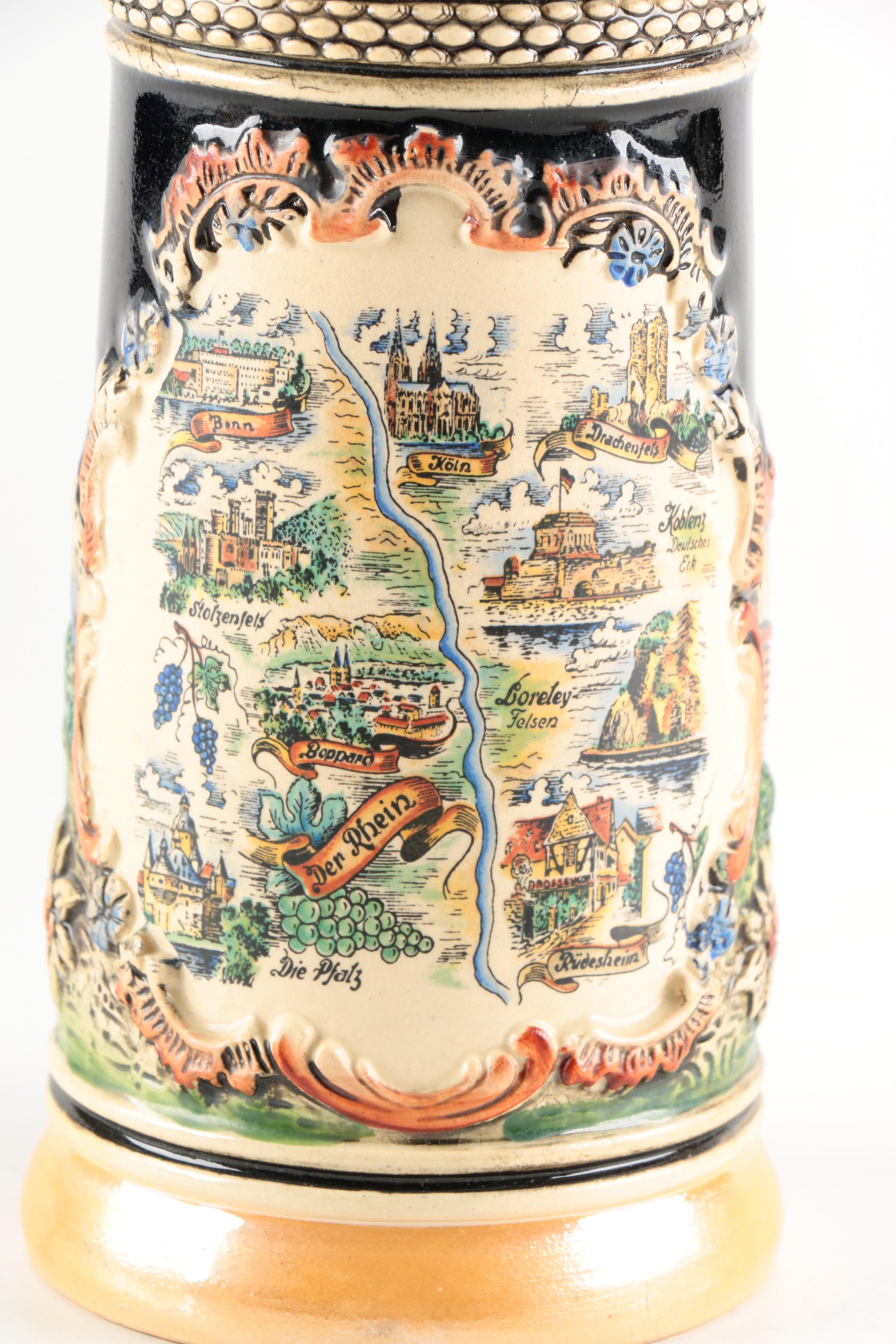 Four Ceramic Beer Steins