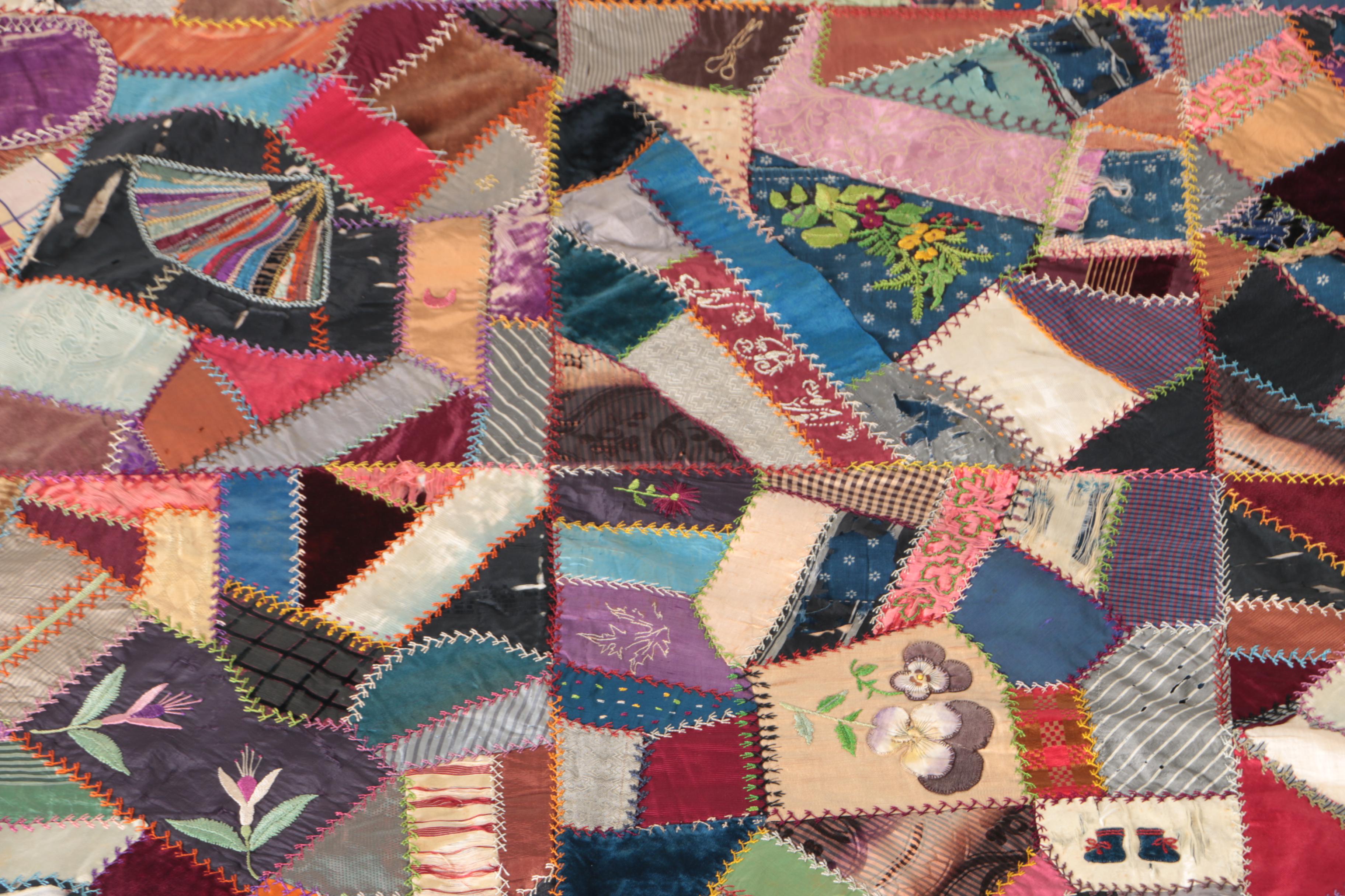 Handmade "Crazy" Quilt Top