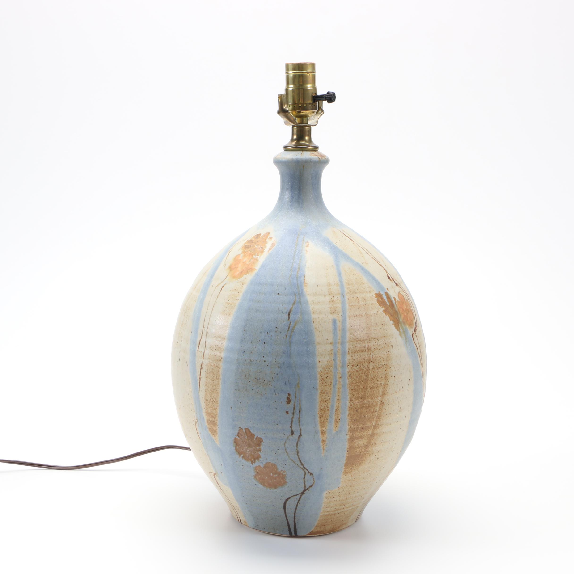 Hand Thrown Wishon-Harrell Stoneware Table Lamp