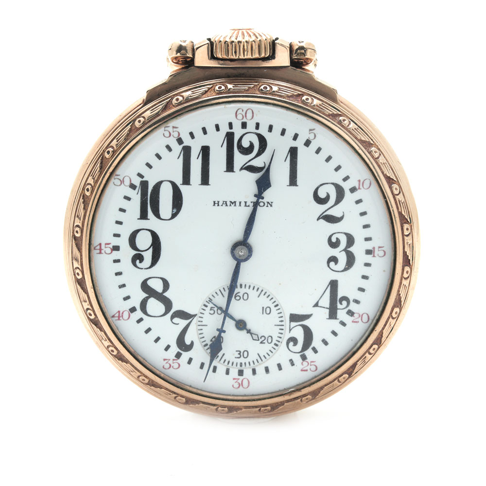 Vintage Hamilton 10K Yellow Gold Filled Pocket Watch