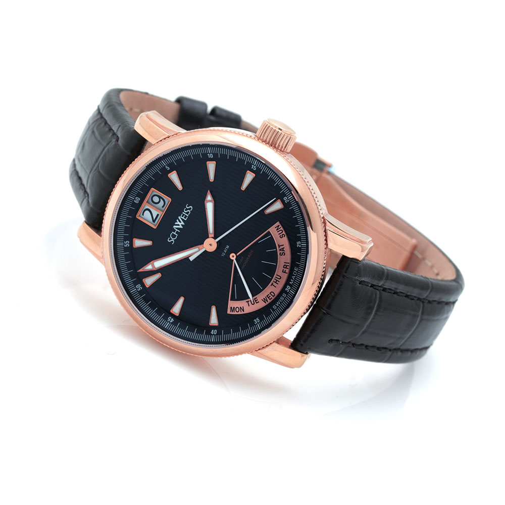 Schweiss Stainless Steel and Leather Watch