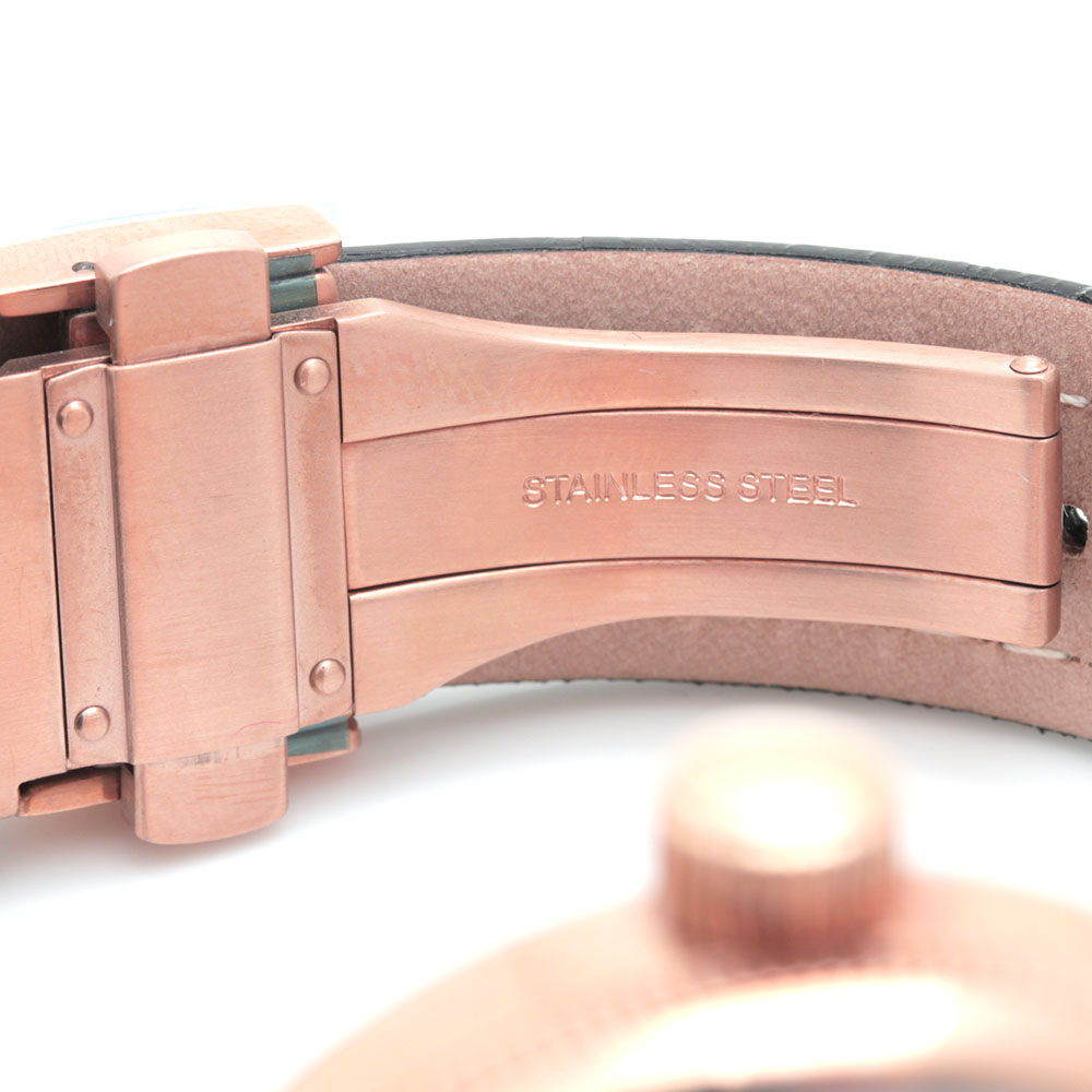 Schweiss Stainless Steel and Leather Watch