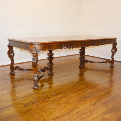 Batesville Cabinet Co. Baroque Italian Style Dining Room Table, Circa 1930s