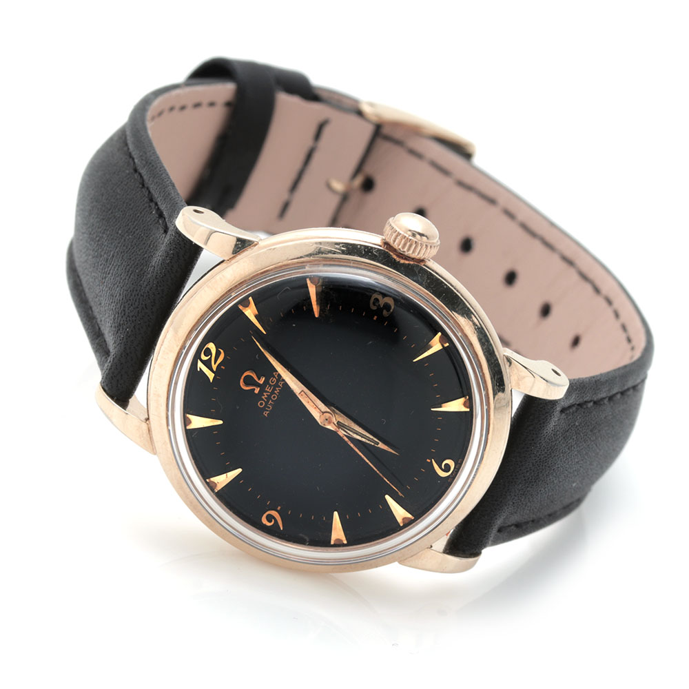 Omega Automatic 14K Yellow Gold Filled and Leather Watch