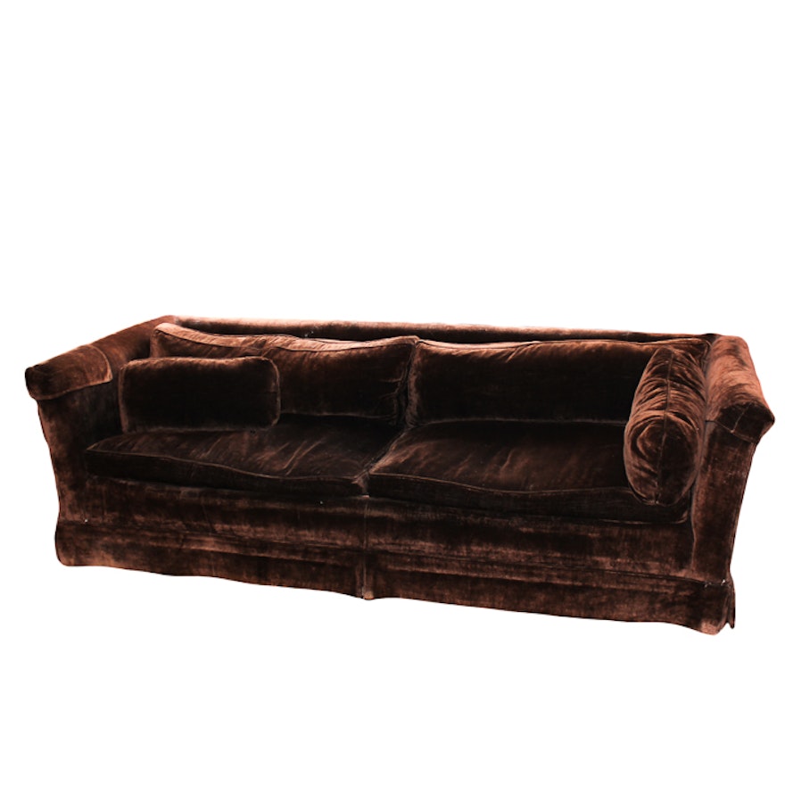 Brown Micro Velvet Sofa