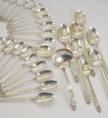 International Silver "Royal Danish" Sterling Flatware and Serving Utensil Set