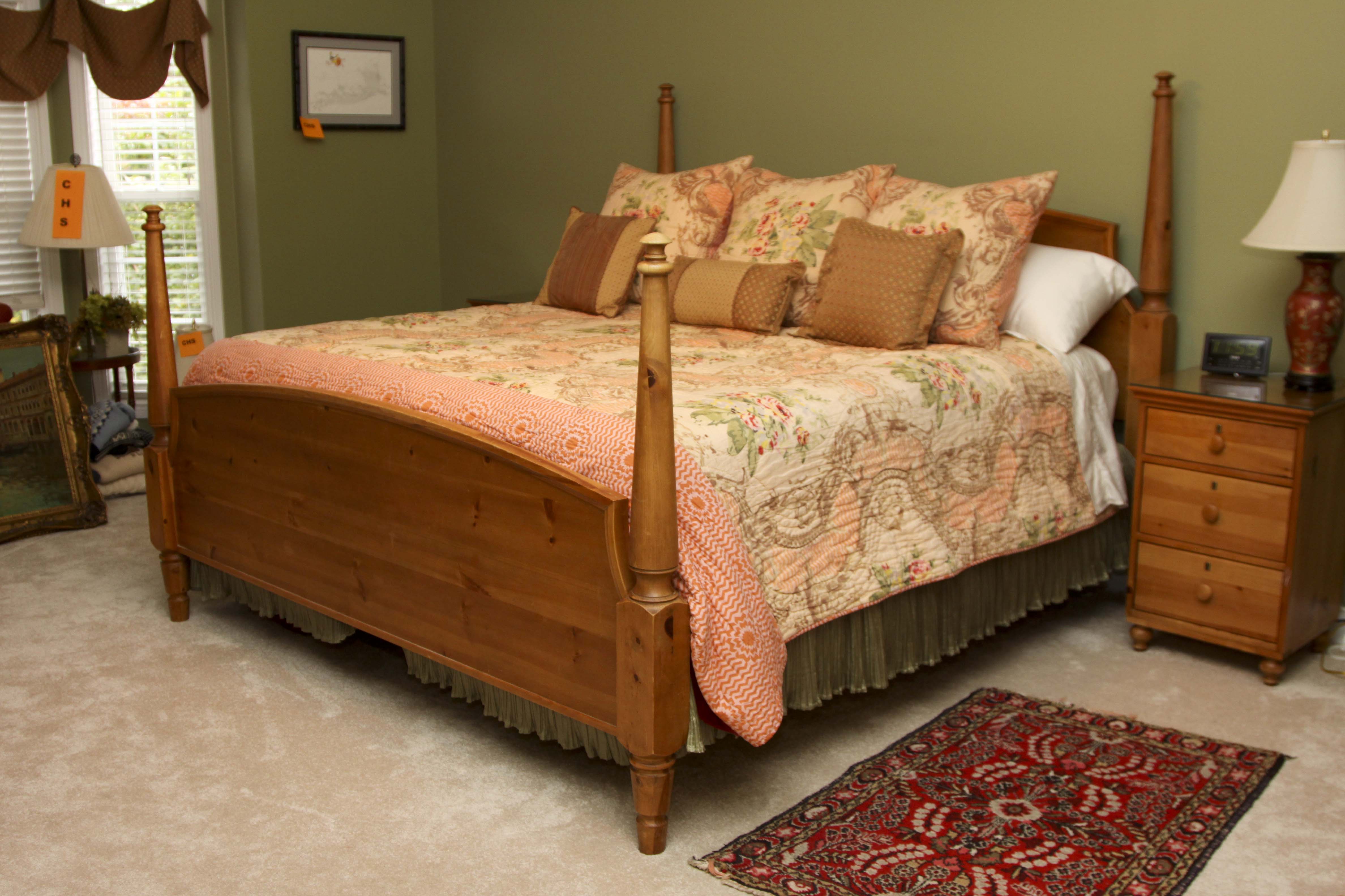 Pine Four Poster King Bed Frame