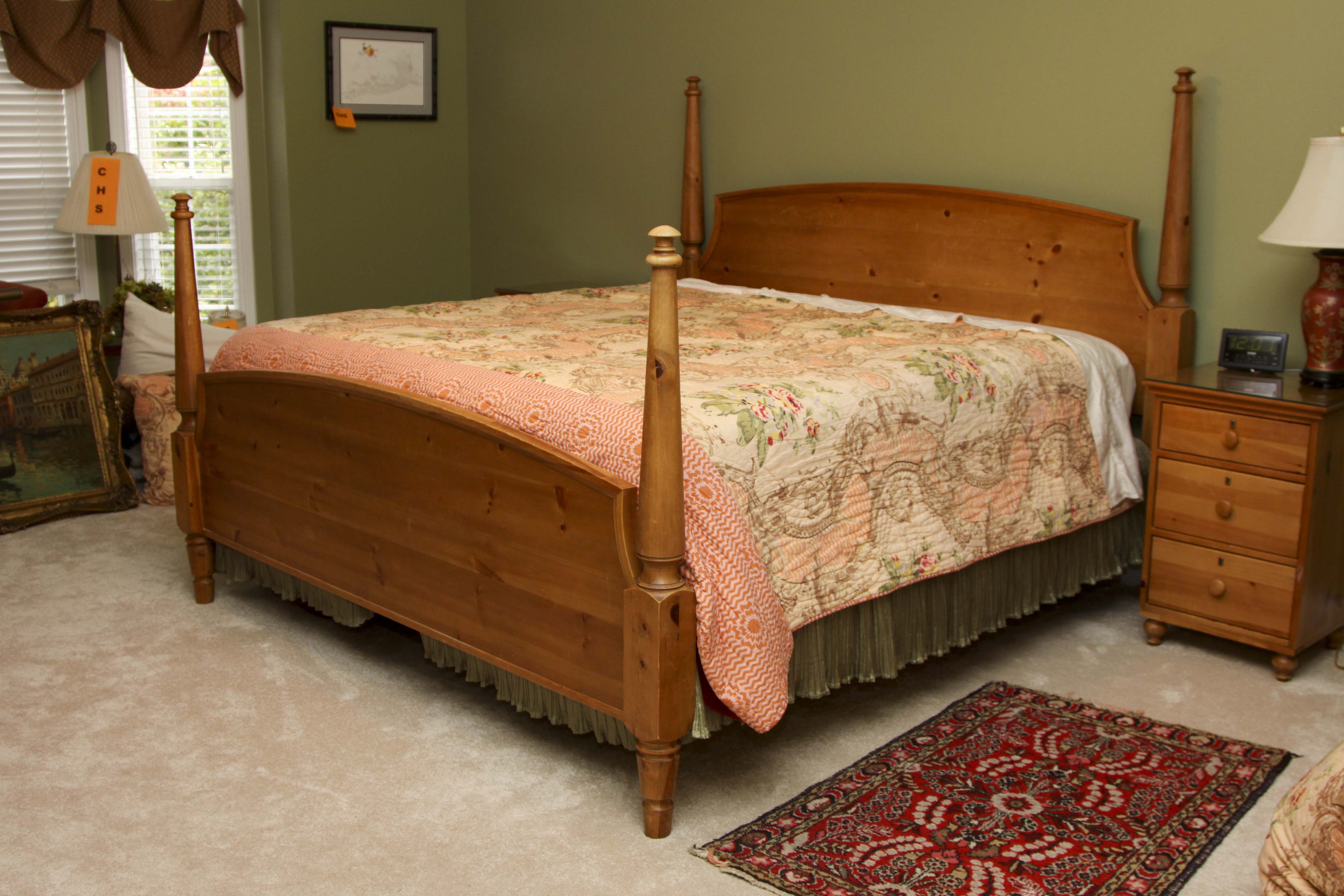 Pine Four Poster King Bed Frame