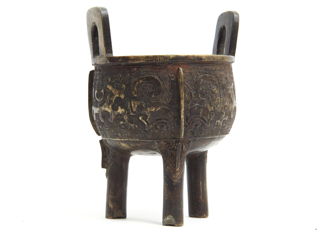 Chinese Footed Brass Ding Incense Burner