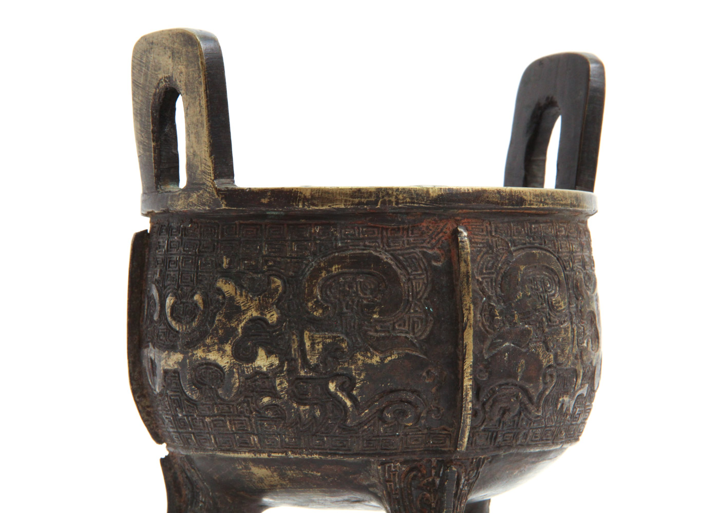 Chinese Footed Brass Ding Incense Burner