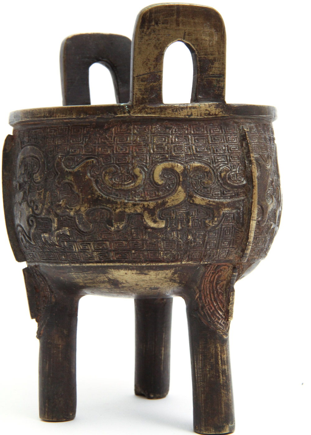 Chinese Footed Brass Ding Incense Burner