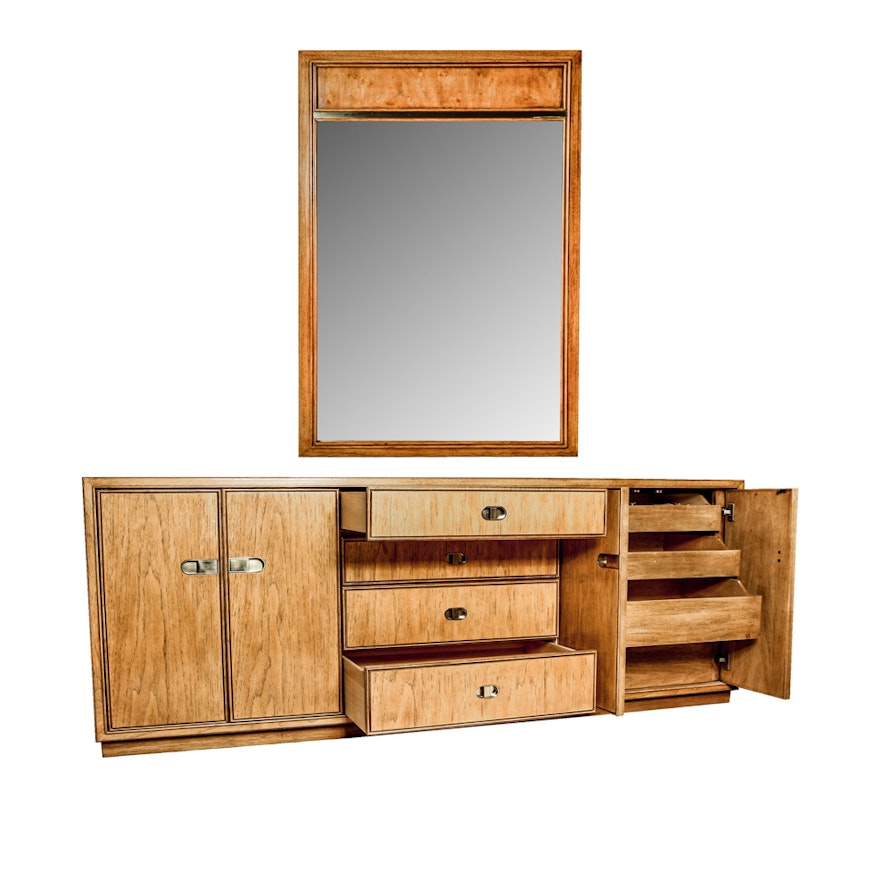 Mid Century Modern Style Dresser and Wall Mirror by Drexel