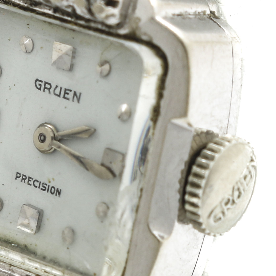 Gruen Precision 14K White Gold Diamond Watch