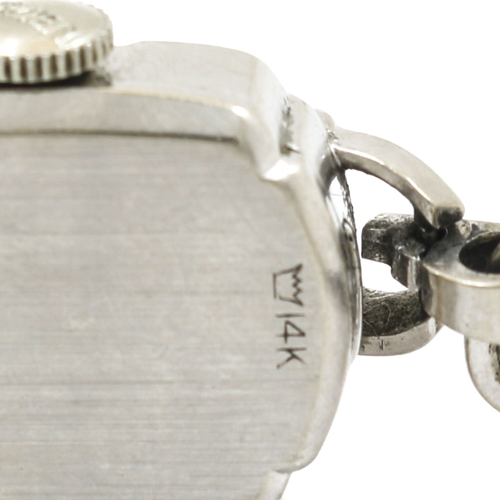 Gruen Precision 14K White Gold Diamond Watch