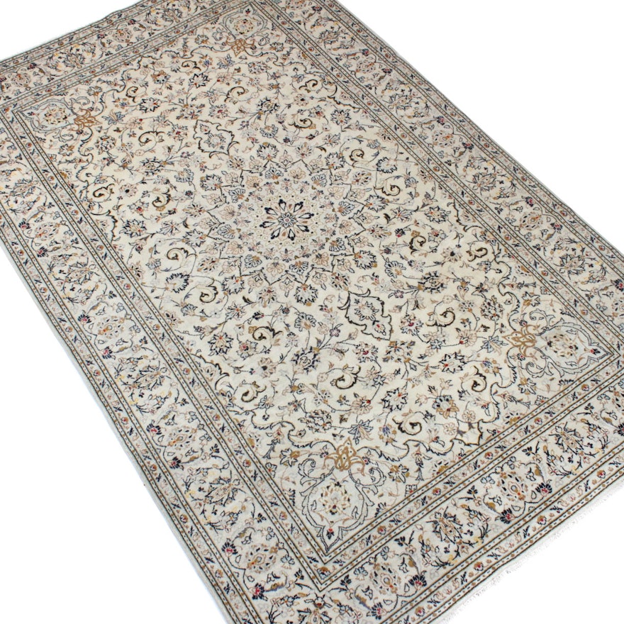 Vintage Hand-Knotted Persian Nain Room Size Rug