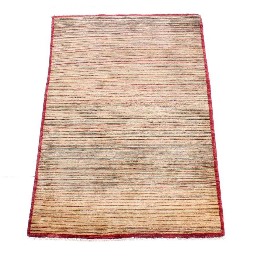 Hand-Knotted Pakistani Gabbeh Accent Rug