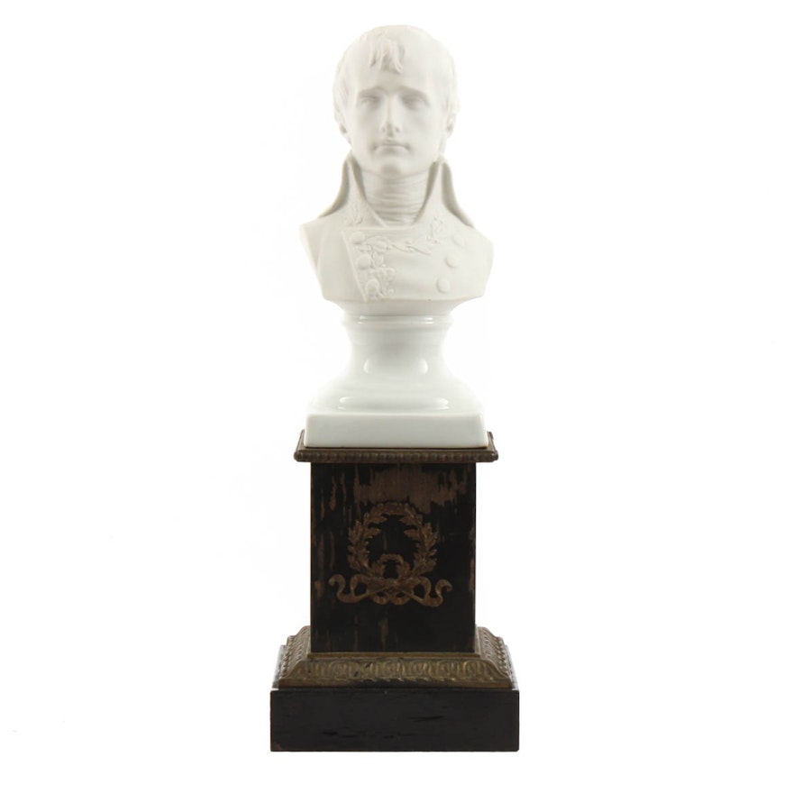 Bisque Fired Porcelain Bust of Napoleon