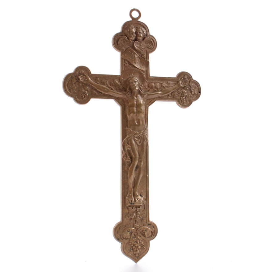 Antique Gorham Brass Crucifix