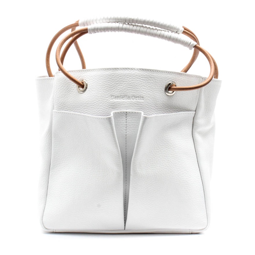 Daniella Ortiz Luz White Leather Handbag