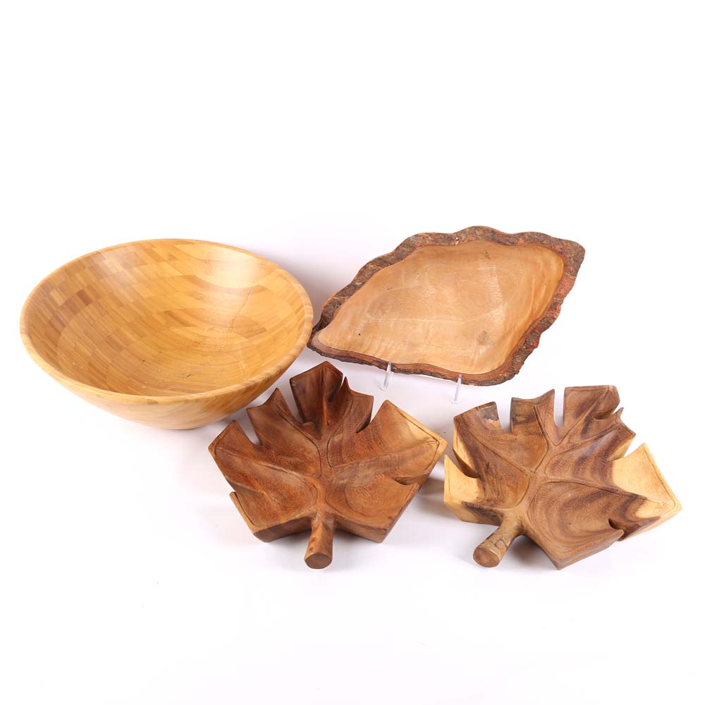 Grouping of Wooden Serving Pieces