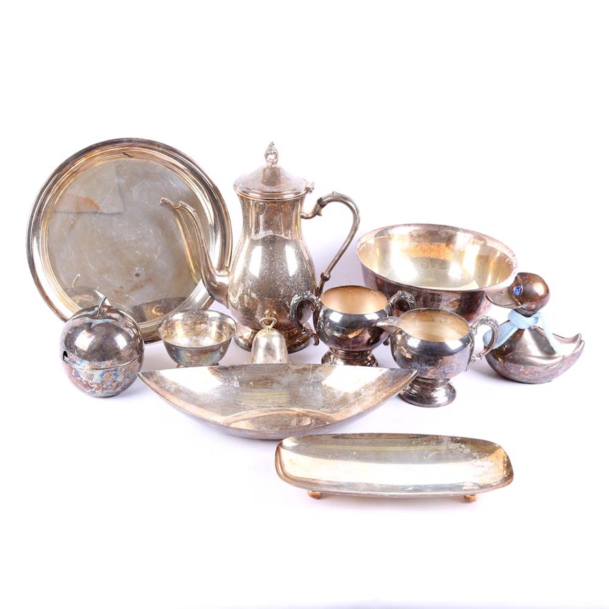 Collection of Plated Silver Serving Pieces