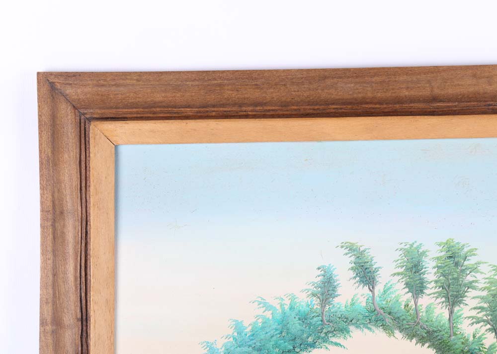 Vintage Raymond Dorleans Oil Painting On Canvas