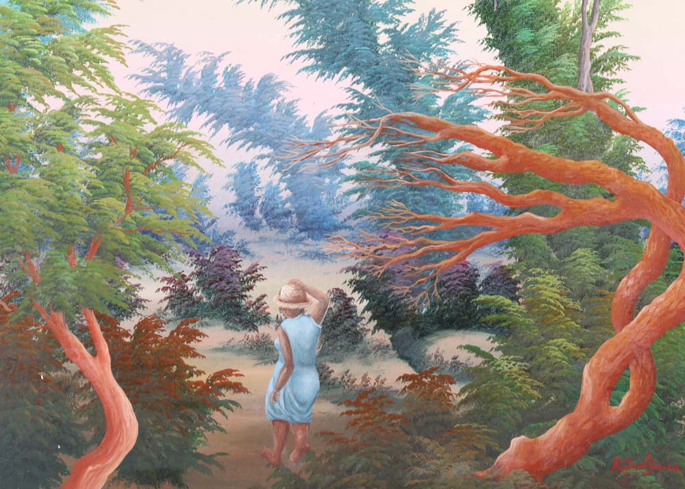 Vintage Raymond Dorleans Oil Painting On Canvas